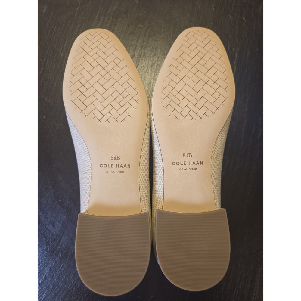 Cole Haan Women's Skylar Lizard Print Ballet Flats Oat W33470 Sz 8.5 NEW! $200 - Picture 7 of 12